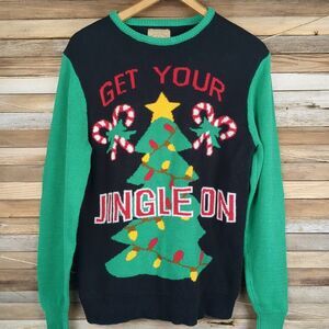 Get Your Jingle On Ugly Christmas Sweater Roebuck & Co Unisex Small